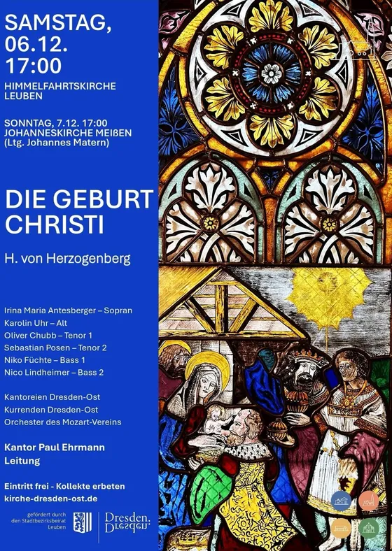 Plakat der Adventskonzerte 2025 in Dresden-Leuben