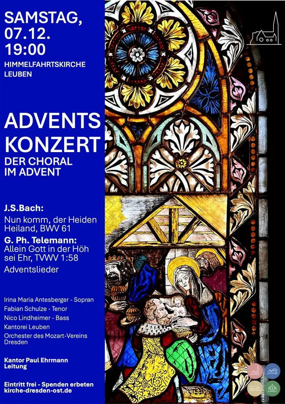 Plakat des Adventskonzerts 2024 in Dresden-Leuben